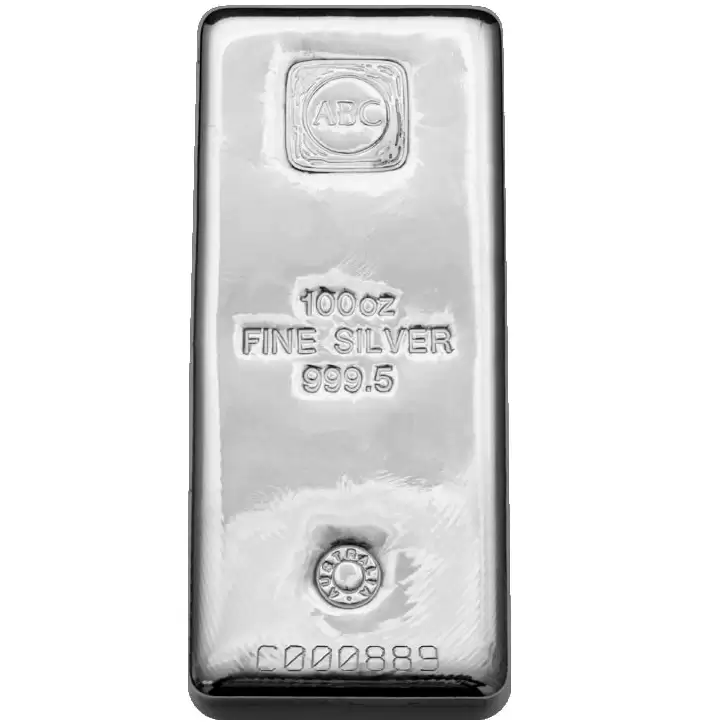 Silver Bullion Bars 100oz ABC Bullion Cast Bar Silver
