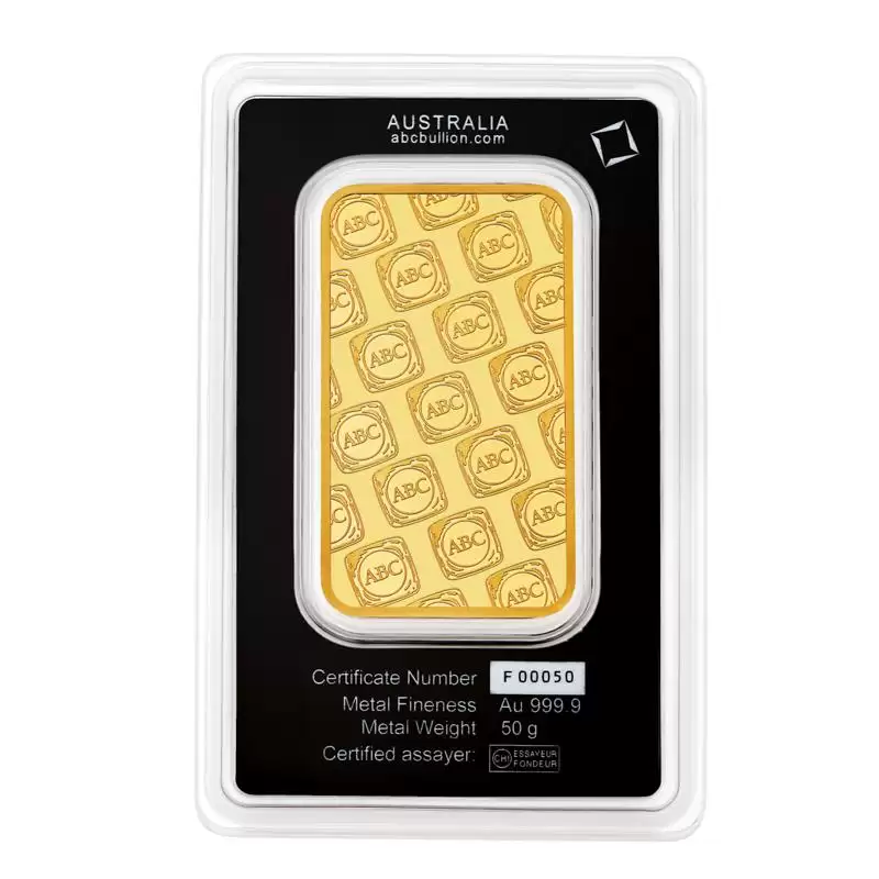  50g Gold ABC Bullion Minted Bar