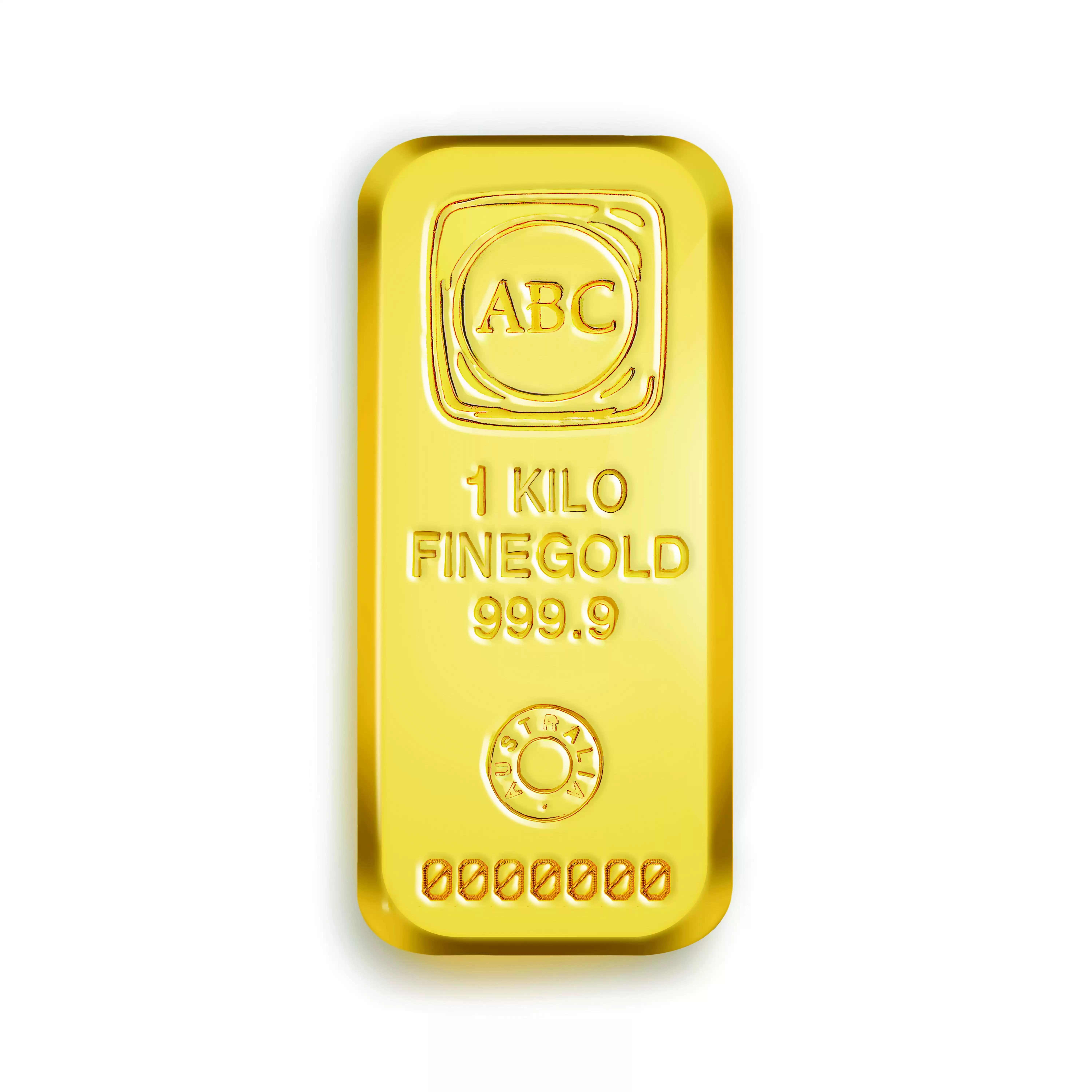 1kg ABC Cast Gold Bullion Bar 9999 Purity